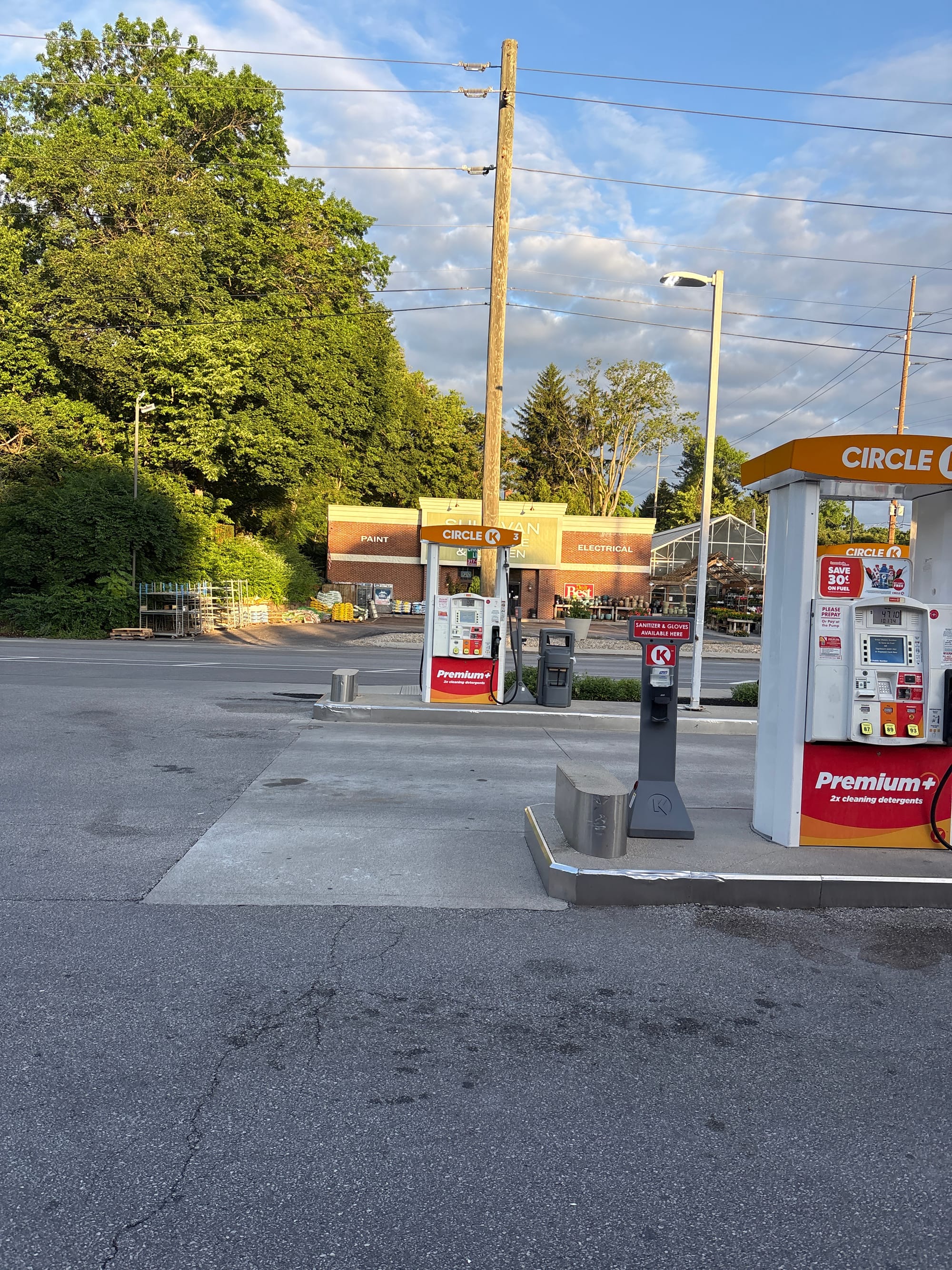From the gas station