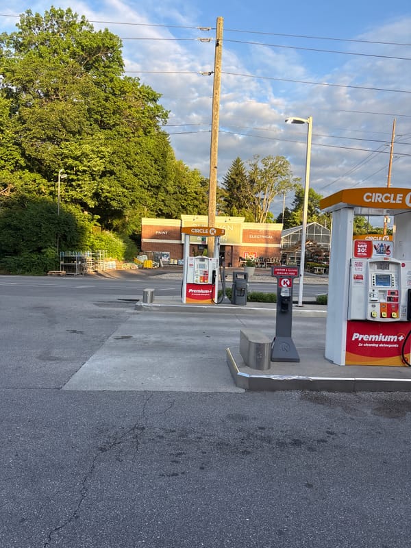 From the gas station